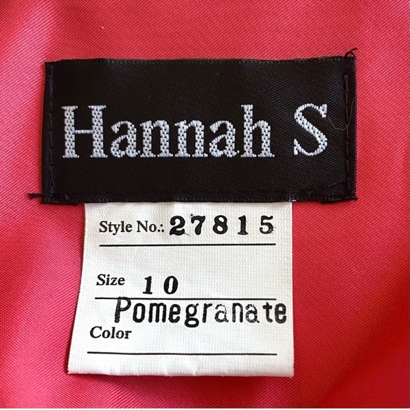 Hannah S Salmon Pink Coral Chiffon Embossed One-shoulder Prom Party Dress 10 Y2K - Picture 14 of 16
